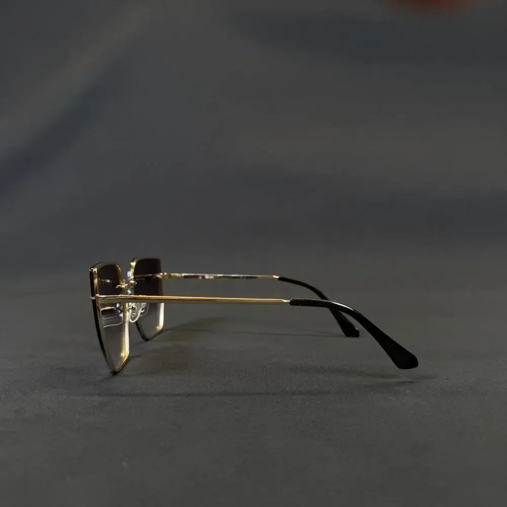 Quay Australia Around The Way 125 Gold Rimless Sunglasses Only Frame